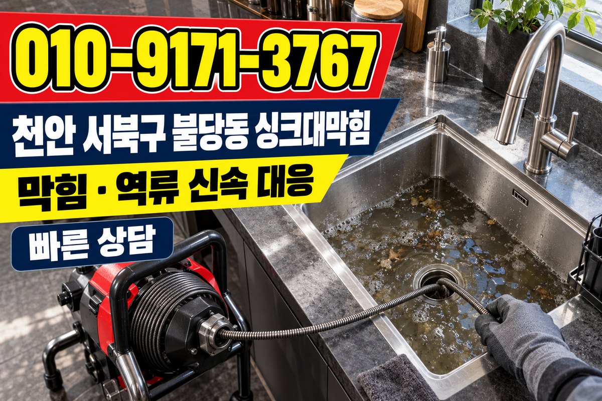 불당동 싱크대 배수 상담 광고 표지